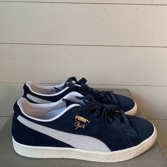 Puma Clyde OG 39196201 Mens Blue Suede Lace Up Lifestyle Sneakers Shoes Size: 9 - Picture 5 of 8
